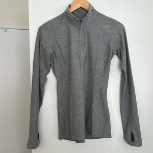 North Face Women's Grey 1/4 Zip Long Sleeve Top Sz XS
